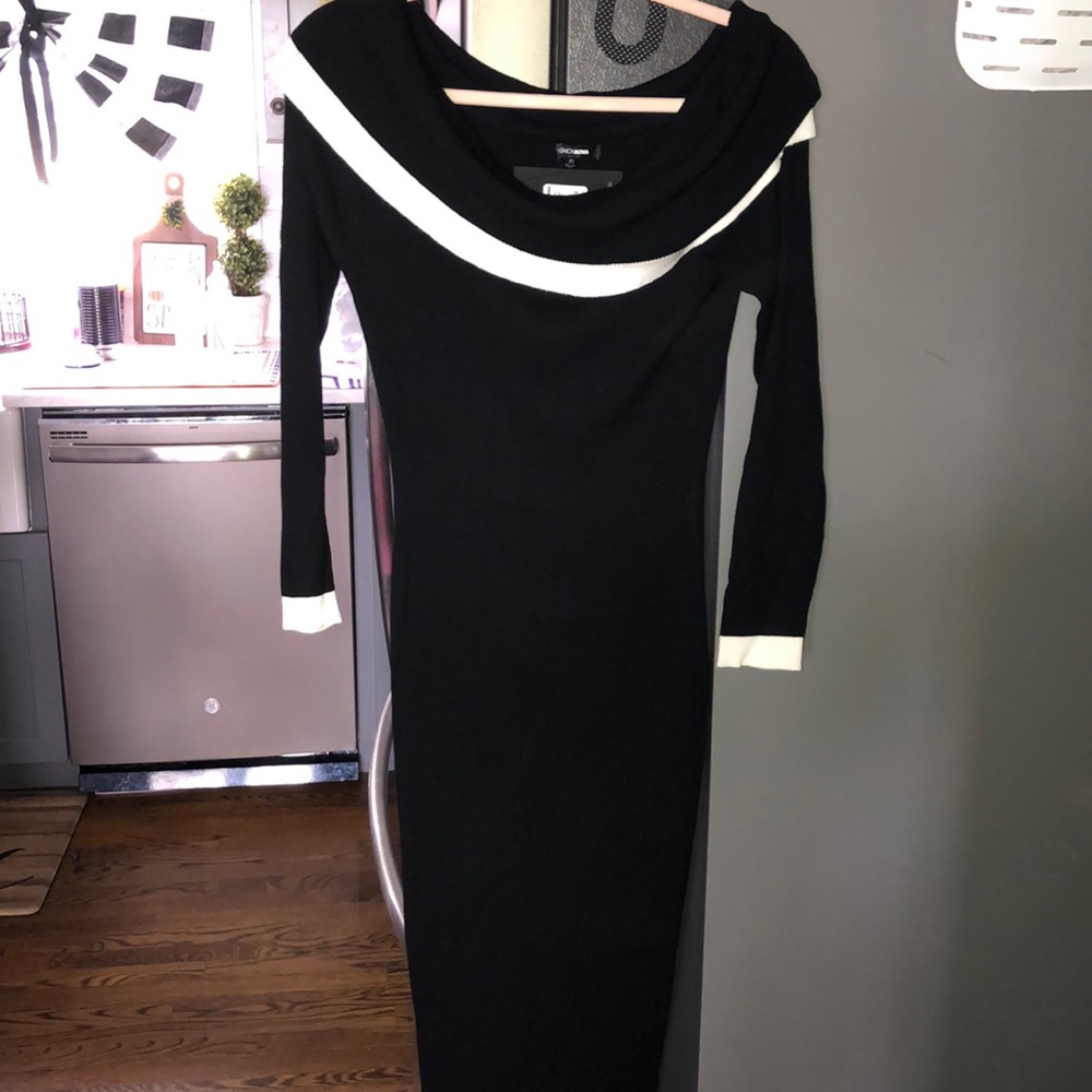 BNWT black off the shoulder sweater dress